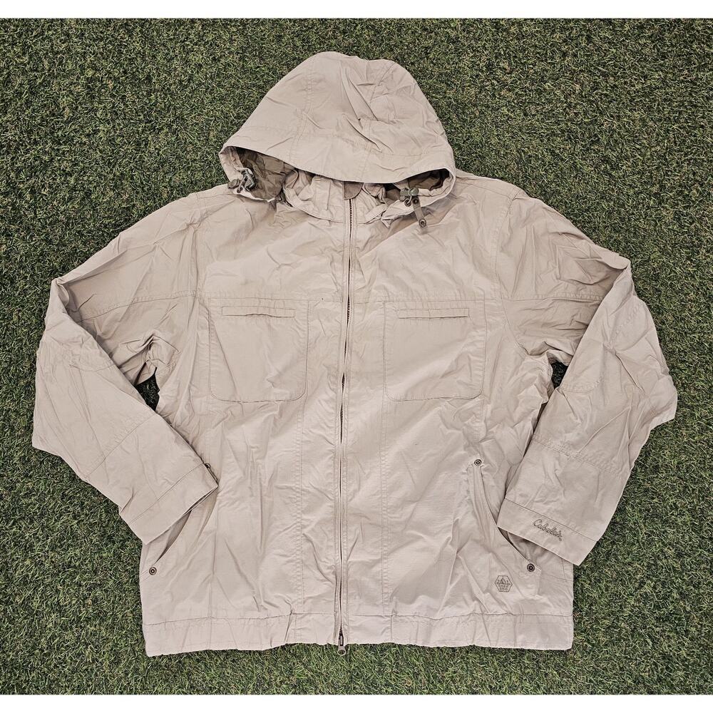 Cabelas For Women Mesh Lined Regular Full-Zip Hooded Rain Jacket Women XL 970018